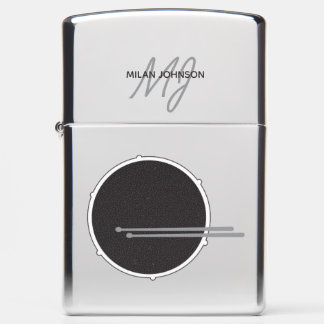 Silver Drums Monogram Zippo Lighter