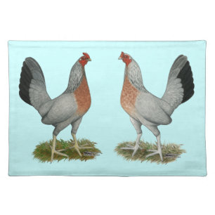 Silver Duckwing Game Hen Placemat