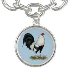 Silver Duckwing Gamecock Bracelet