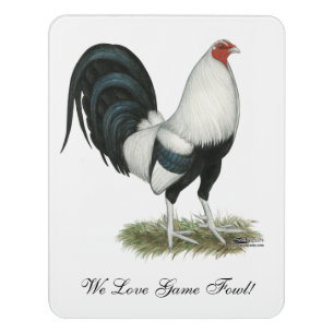 Silver Duckwing Gamecock Door Sign