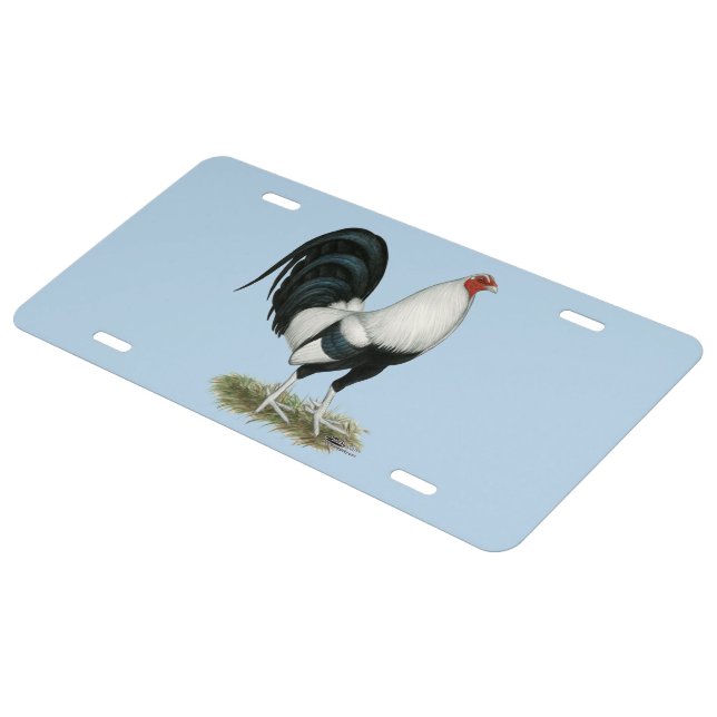 Silver Duckwing Gamecock License Plate (Side)