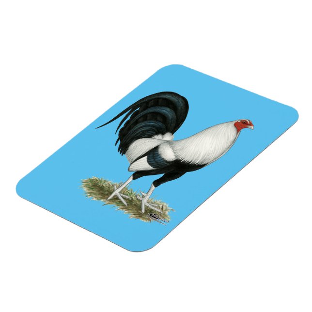 Silver Duckwing Gamecock Magnet (Left Side)