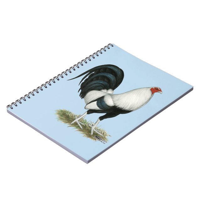 Silver Duckwing Gamecock Notebook (Left Side)