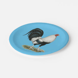 Silver Duckwing Gamecock Paper Plates