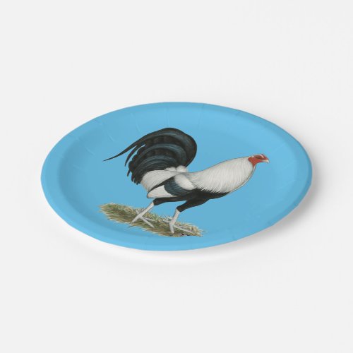 Silver Duckwing Gamecock Paper Plates