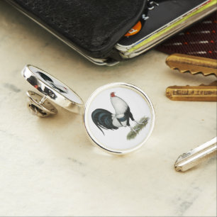 Silver Duckwing Gamecock Pin