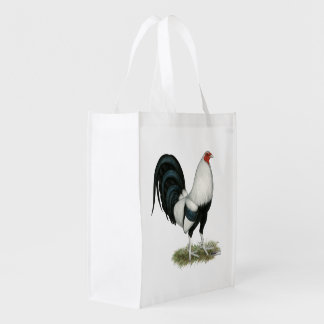 Silver Duckwing Gamecock Reusable Grocery Bag