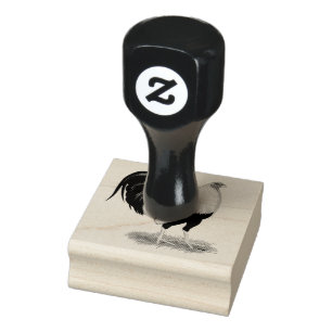 Silver Duckwing Gamecock Rubber Stamp