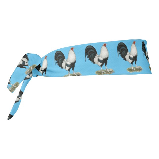 Silver Duckwing Gamecock Tie Headband (Rotate 270)