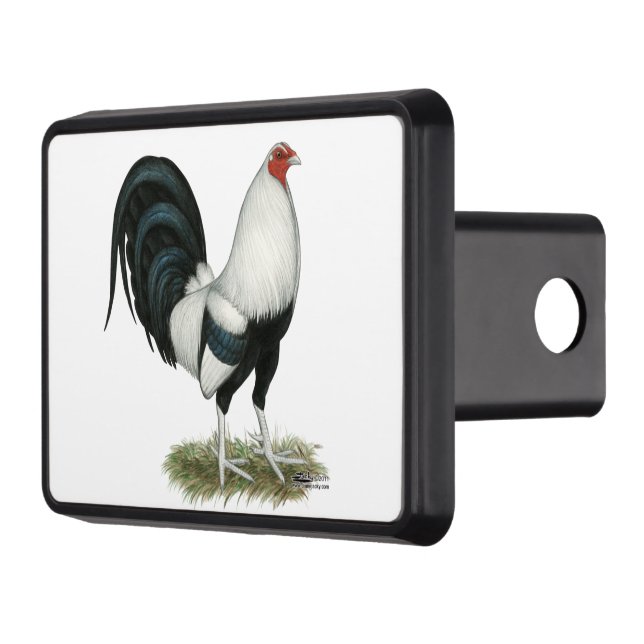 Silver Duckwing Gamecock Tow Hitch Cover (Left)