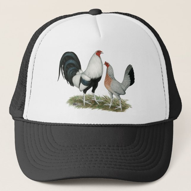 Silver Duckwing Gamefowl Trucker Hat (Front)
