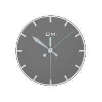 Silver Dust and Grey Round Clock