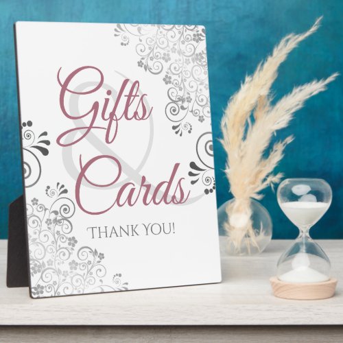 Silver  Dusty Rose Elegant Wedding Gifts  Cards Plaque