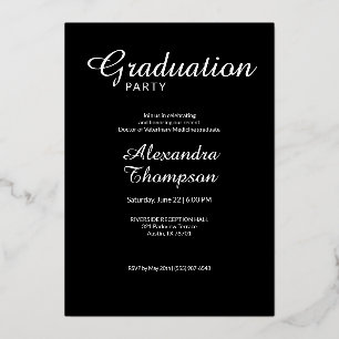 Silver DVM Veterinary Medicine Graduation Party Foil Invitation