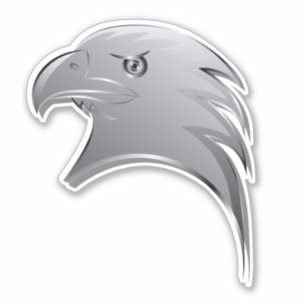 Silver Eagle Head - Contour Vinyl Sticker