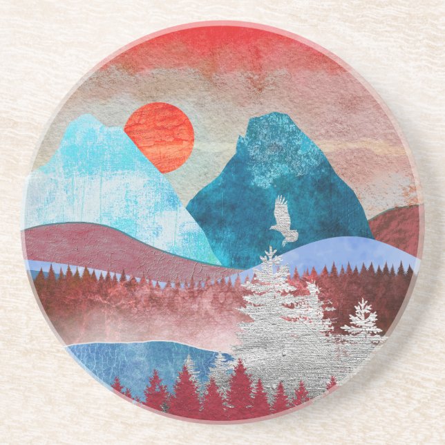 Silver Eagle Landscape Coaster (Front)