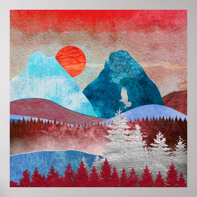 Silver Eagle Landscape Poster (Front)