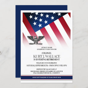 Silver Eagle Military Retirement Party Invitation