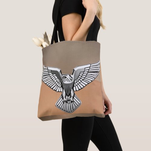 Silver Eagle on Metal Bronze Pattern Tote Bag