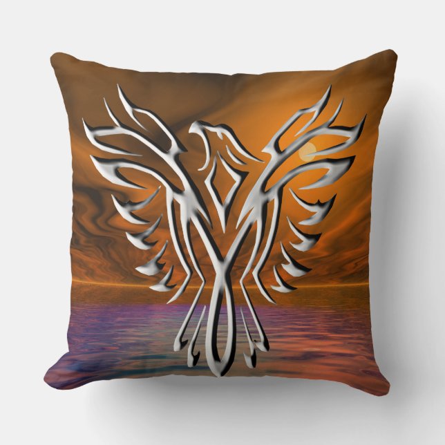 Silver Eagle Throw Pillow (Front)