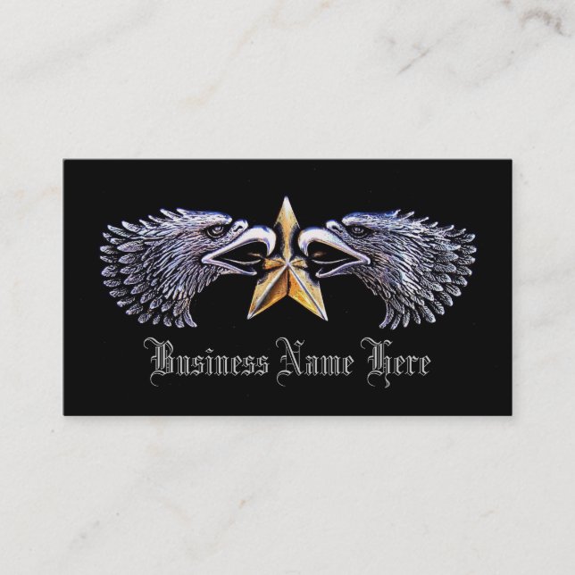 Silver Eagles with Gold Star Business Cards (Front)
