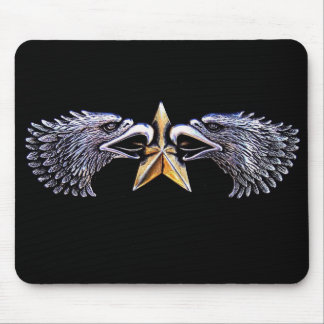 Silver Eagles with Gold Star Mouse Pad