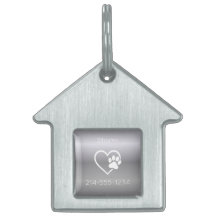 Silver Eat Play Love Custom Dog Name ID Tag