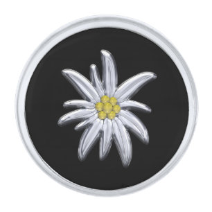 Silver Edelweiss Silver Finish Lapel Pin