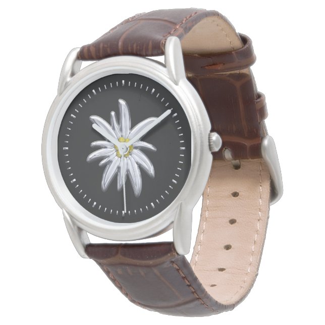 Silver Edelweiss Watch (Angled)