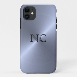 Silver effect monogram case