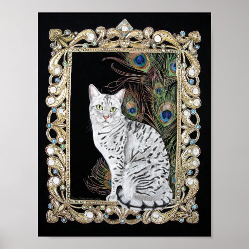 Silver Egyptian Mau Poster