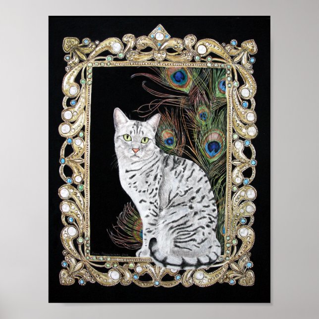 Silver Egyptian Mau Poster (Front)