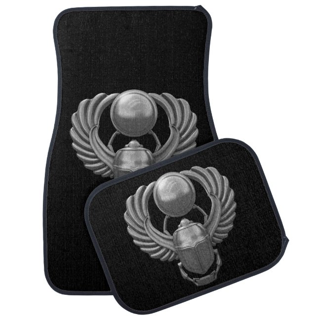 Silver Egyptian Scarab Car Mat (Set)