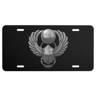 Silver Egyptian Scarab License Plate