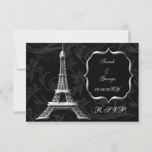 silver Eiffel tower french  rsvp standard 3.5 x 5