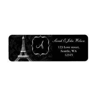 silver Eiffel tower French Wedding Label