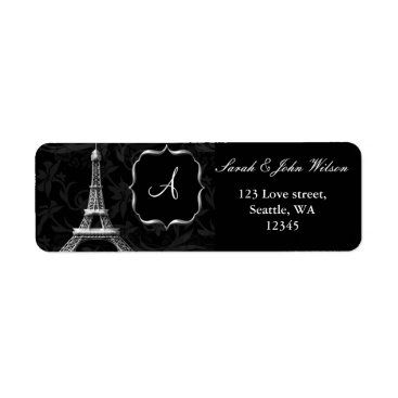silver Eiffel tower French Wedding Label