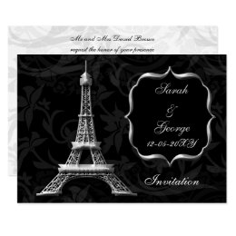 Eiffel Tower Wedding Invitations Announcements Zazzle Silver Eiffel Tower Paris Wedding Invitation
