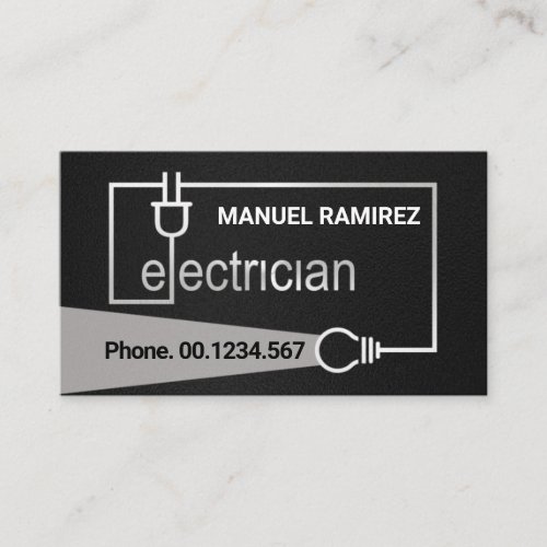 Silver Electrician Wiring Light Beam Business Card