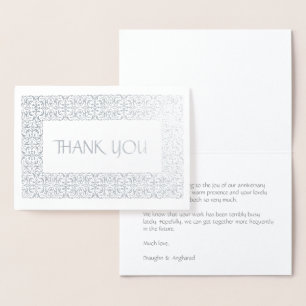 Silver Elegance All-Occasion "Thank You" Real Foil Card
