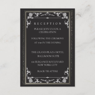 Silver Elegance Collection Wedding Reception Card