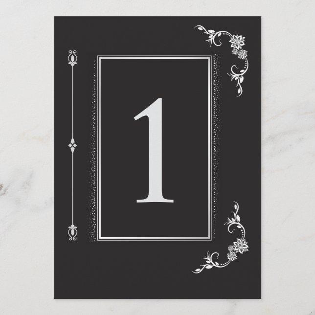 Silver Elegance Collection Wedding Table Number (Front)