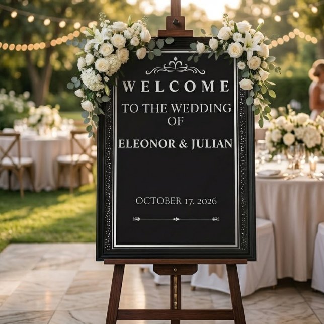 Silver Elegance Collection Wedding Welcome Foam Board (Creator Uploaded)