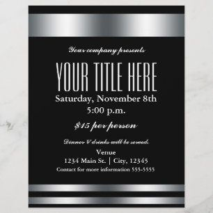 Silver Elegance Glamour Event Flyer Poster