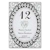 Silver Elegance Monogram Table Number