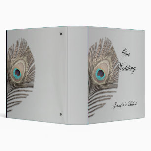 Silver Elegance Peacock Wedding Album Binder
