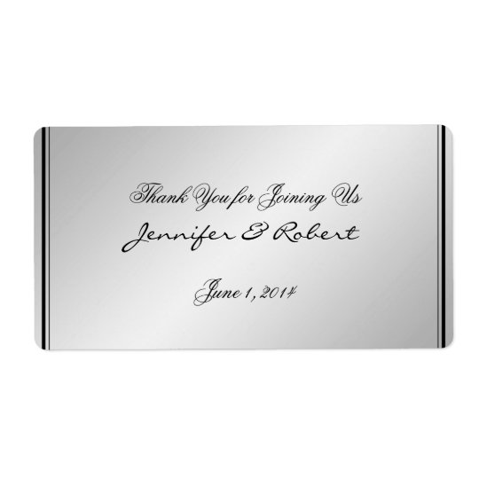 Silver Elegance Water Bottle Label