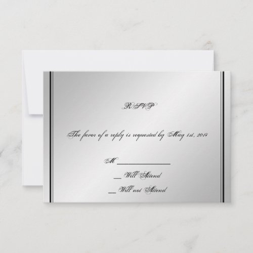 Silver Elegance Wedding Response Card