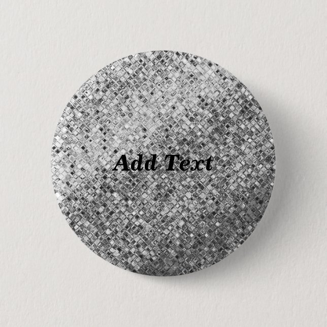 Silver Elegant Blank Template Add Text Button (Front)