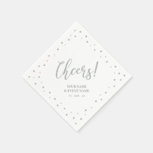 Silver Elegant Classic Cheers All Occasions Party Napkins